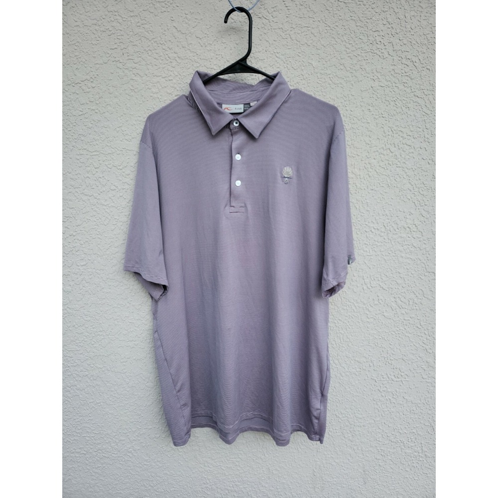 KJUS Men's Purple Micro Striped Soren Short Sleeve 3 Button Polo Shirt 54XL